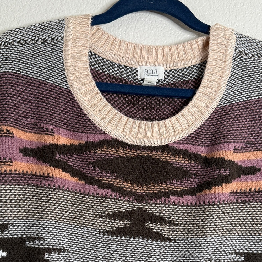 A.N.A Multicolor Patterned Crew Neck Sweater Vest… - image 4